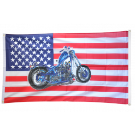 Balkonflagge Usa Mit Motorrad Ohne Adler X Cm