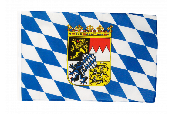 Flagge  Fahne Deutschland Bayern mit Wappen mit Hohlsaum - flaggenfritze.de