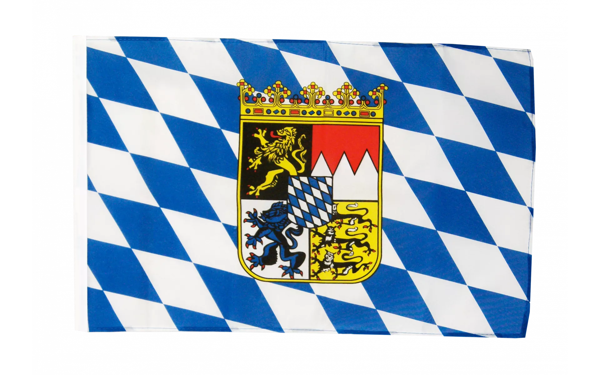 Flagge  Fahne Deutschland Bayern mit Wappen mit Hohlsaum - flaggenfritze.de